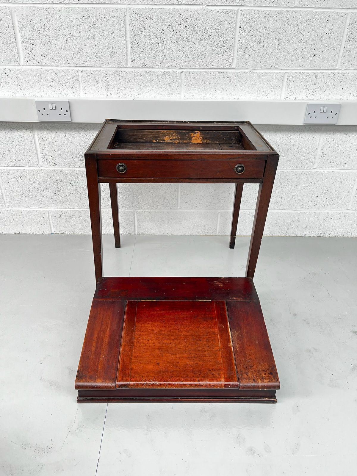Antique Mahogany Clerks Desk On Base photo Furniture