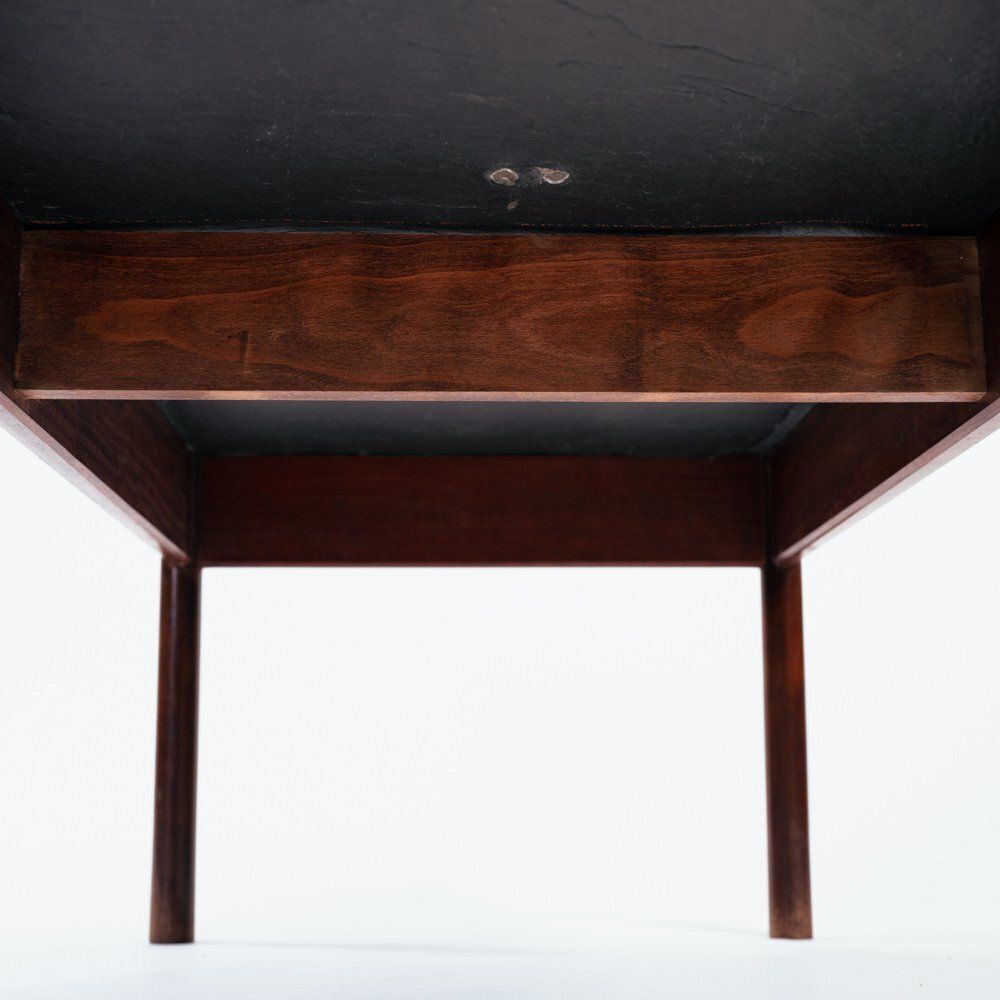 photo vinterior Vintage Slate Stone Wood Coffee Table Attributed To Børge Mogensen