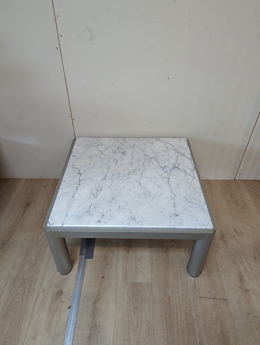 Vintage Artifort Dutch Marble Aluminium Coffee Table By Kho Liang Ie, 1974 photo furniture