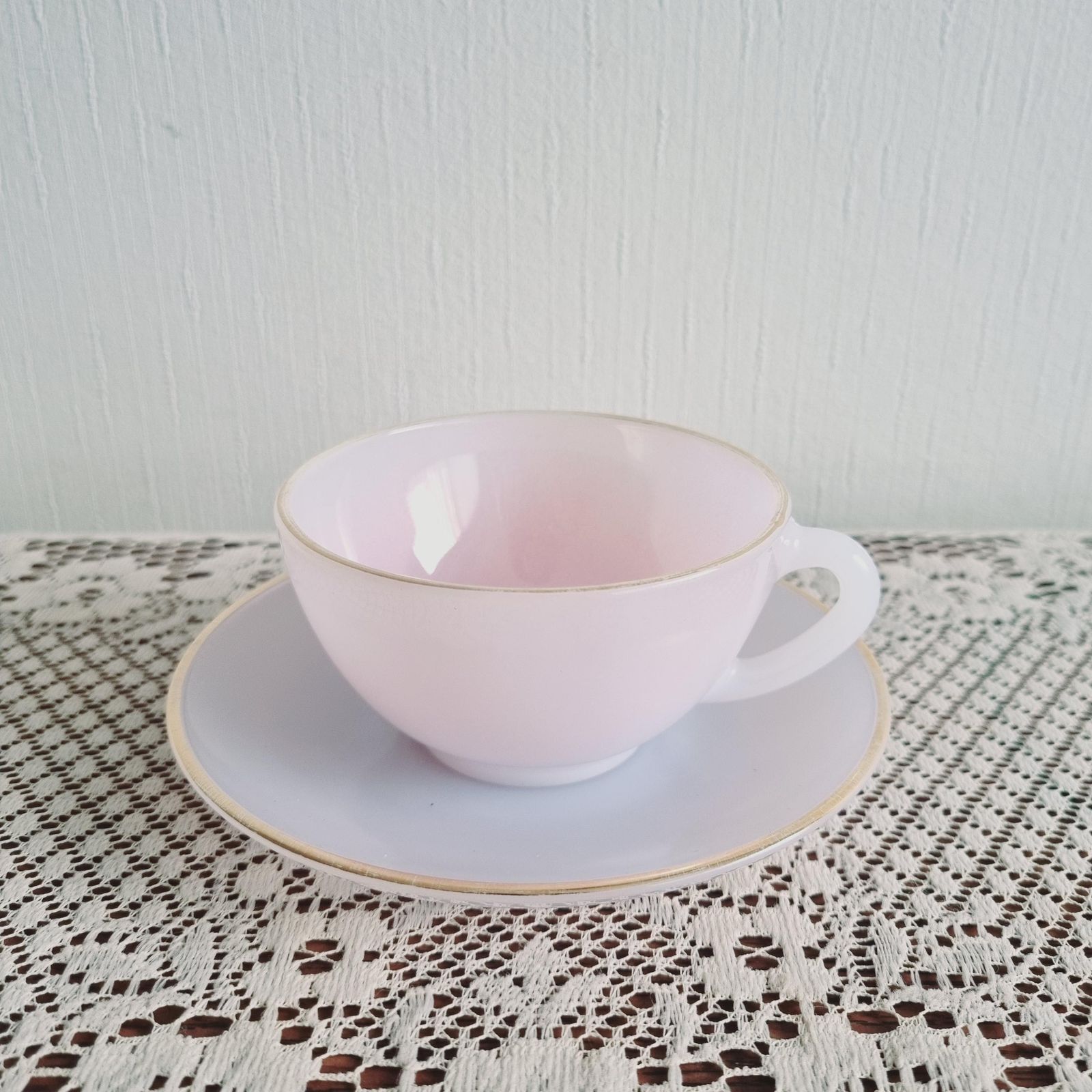 Vintage Acropal Opale French Teacups/Coffee Cups   Set Of Five photo Home Decor