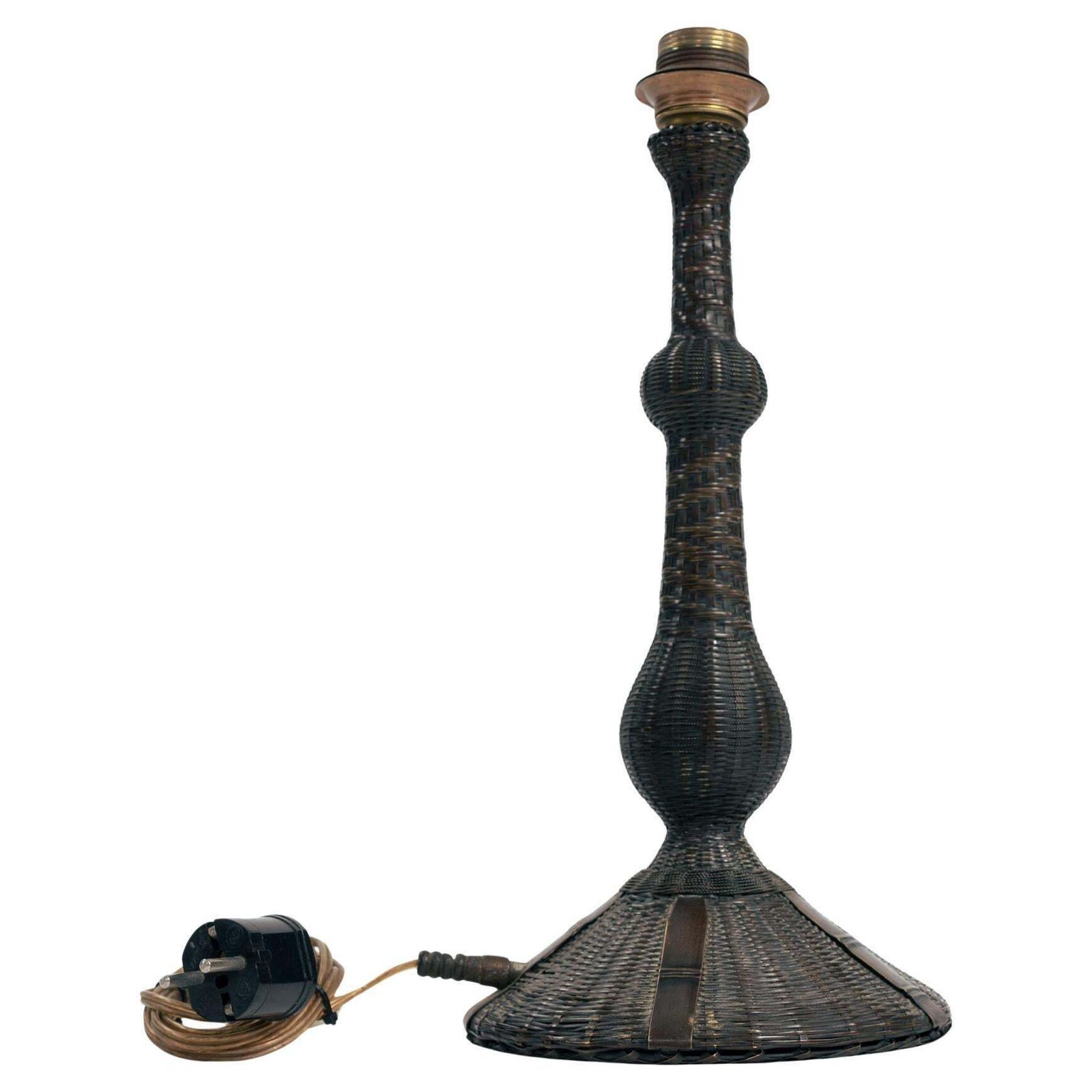 Art Deco Arts & Crafts Woven Copper Lampbases, 1900s