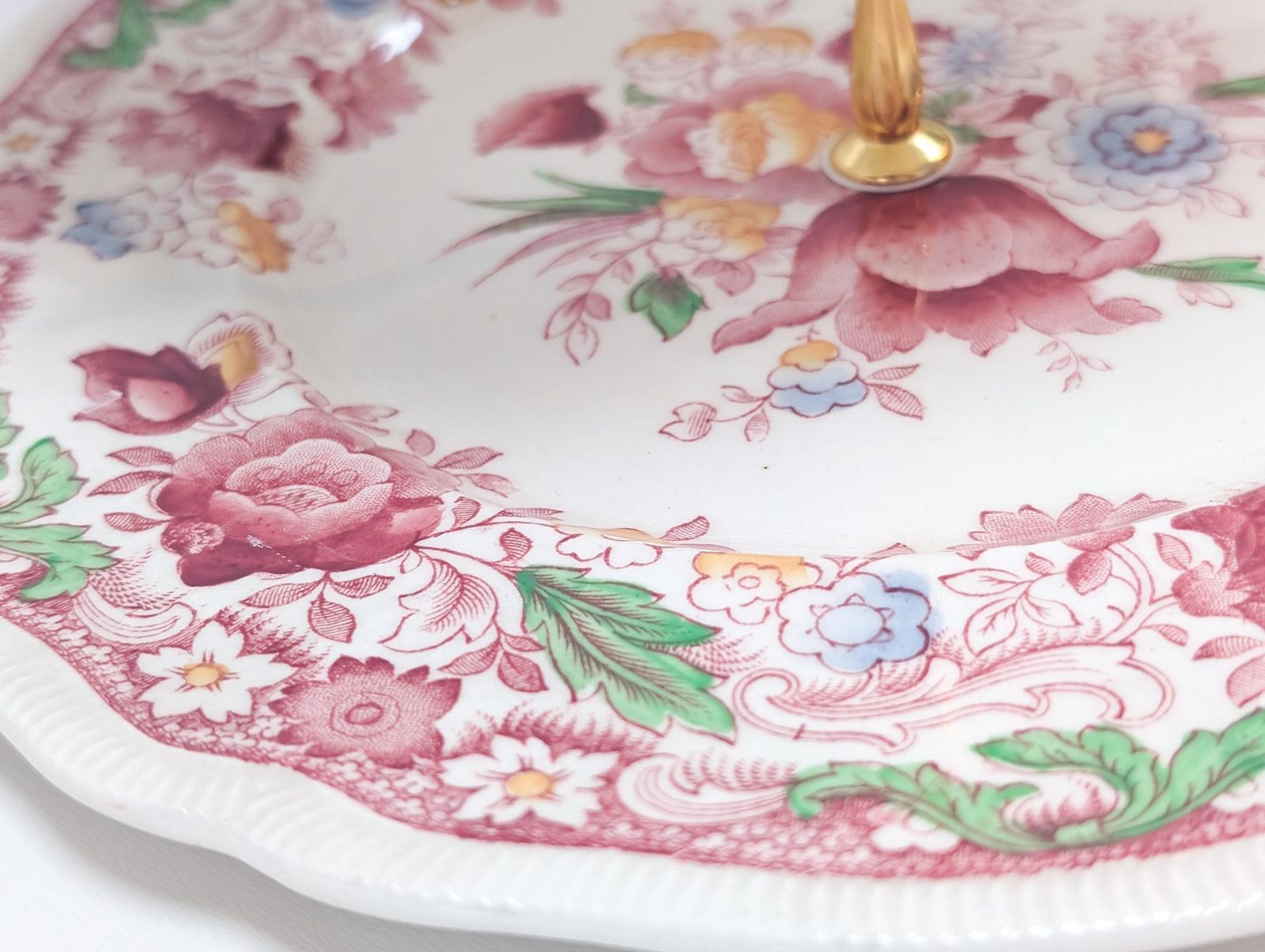 Beautiful Elegant Vintage 3 Tier Cake Stand. Bone China, Bridgerton Style. Made In England photo Home Decor