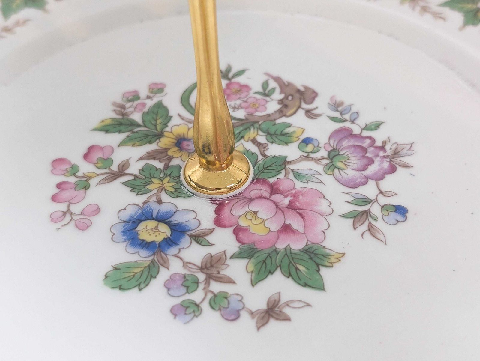 Home Decor Beautiful Elegant Vintage 3 Tier Cake Stand. Bone China, Bridgerton Style. Made In England photo