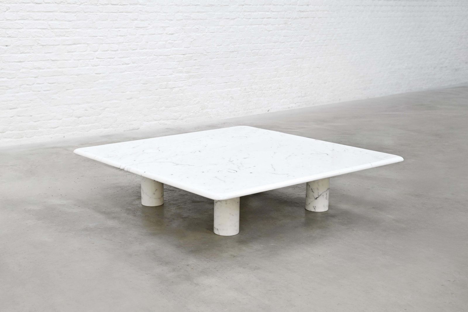 Angelo Mangiarotti Carrara Marble Coffee Table, Italy 1970's photo furniture