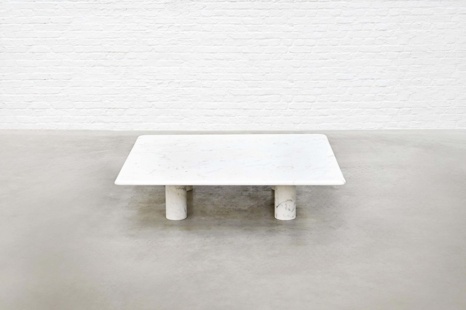 Angelo Mangiarotti Carrara Marble Coffee Table, Italy 1970's photo for sale