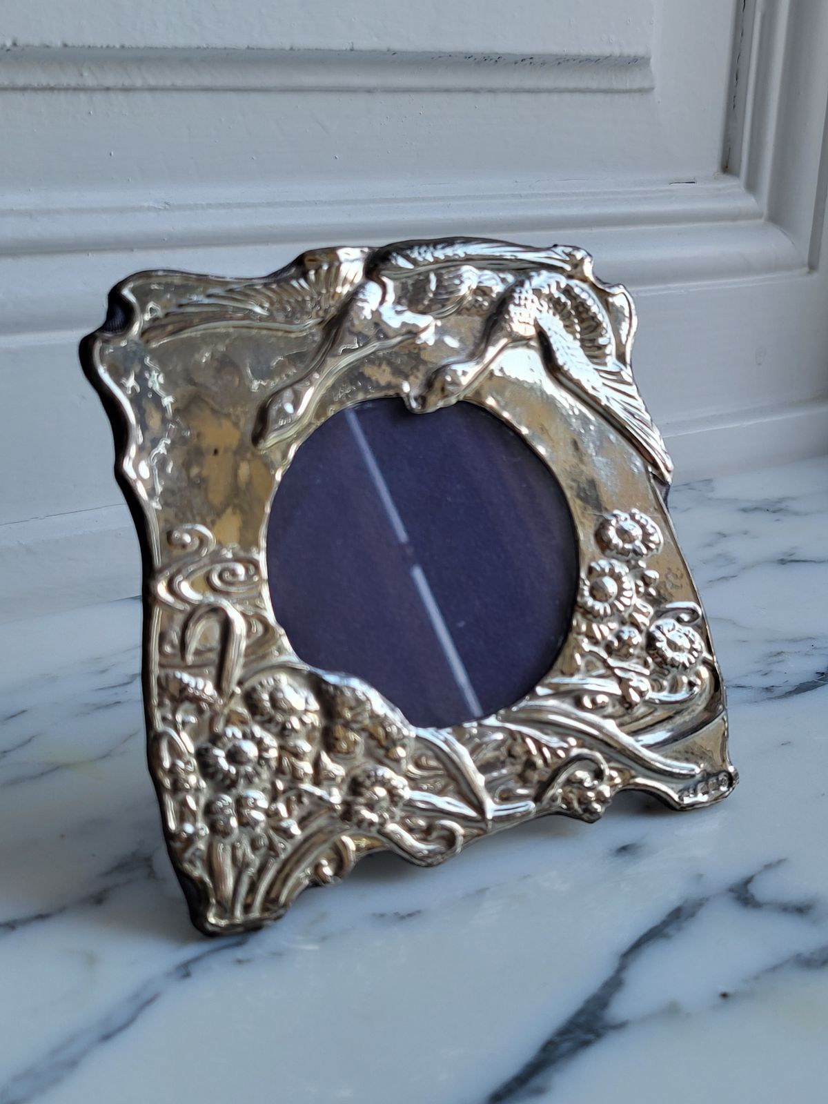 Elegant Viennese Art Nouveau Portrait Picture Frame With Swans photo for sale