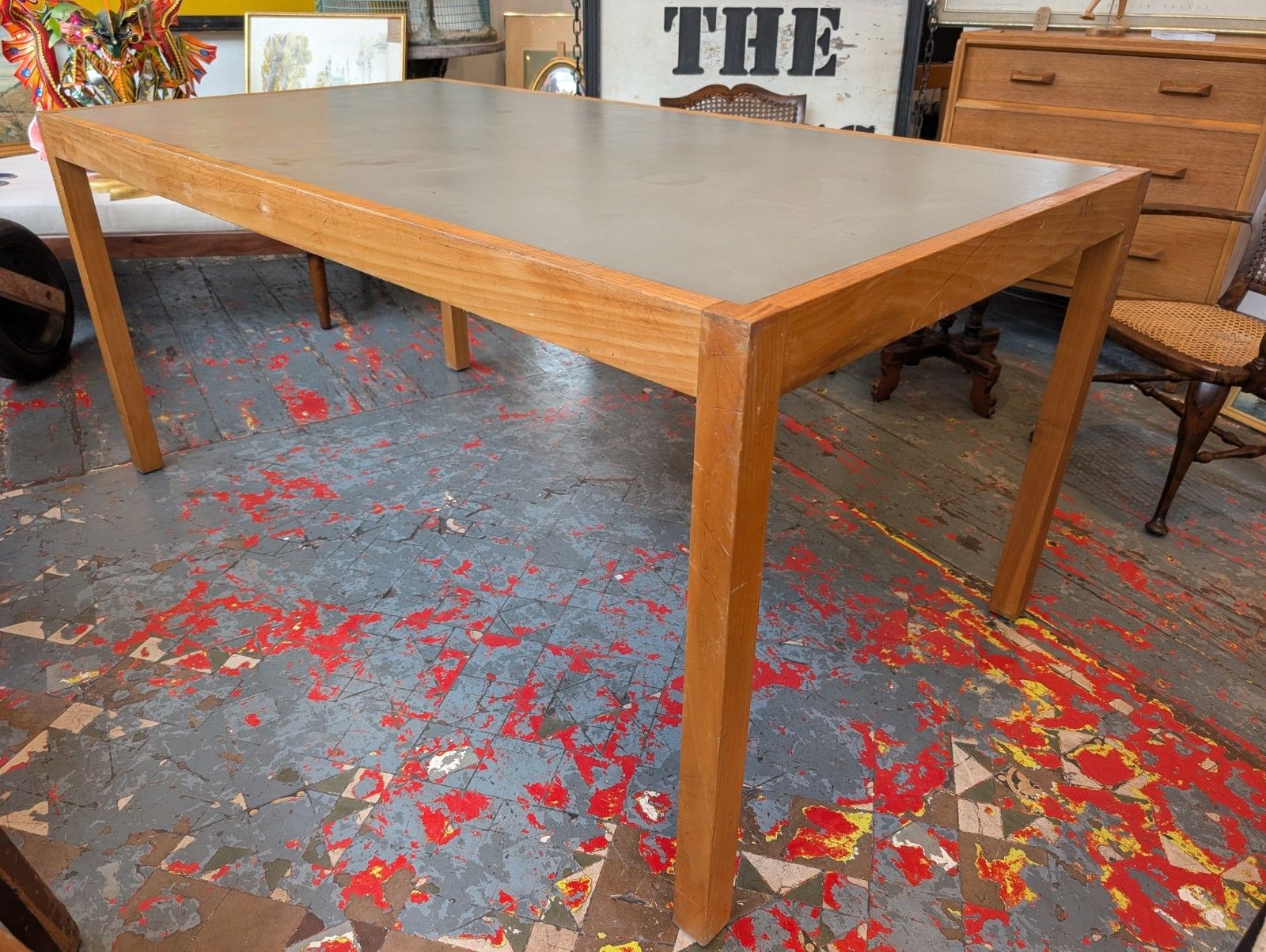 1970s Industrial Artists Desk Or Work Table. Vintage/Kitchen/Retro