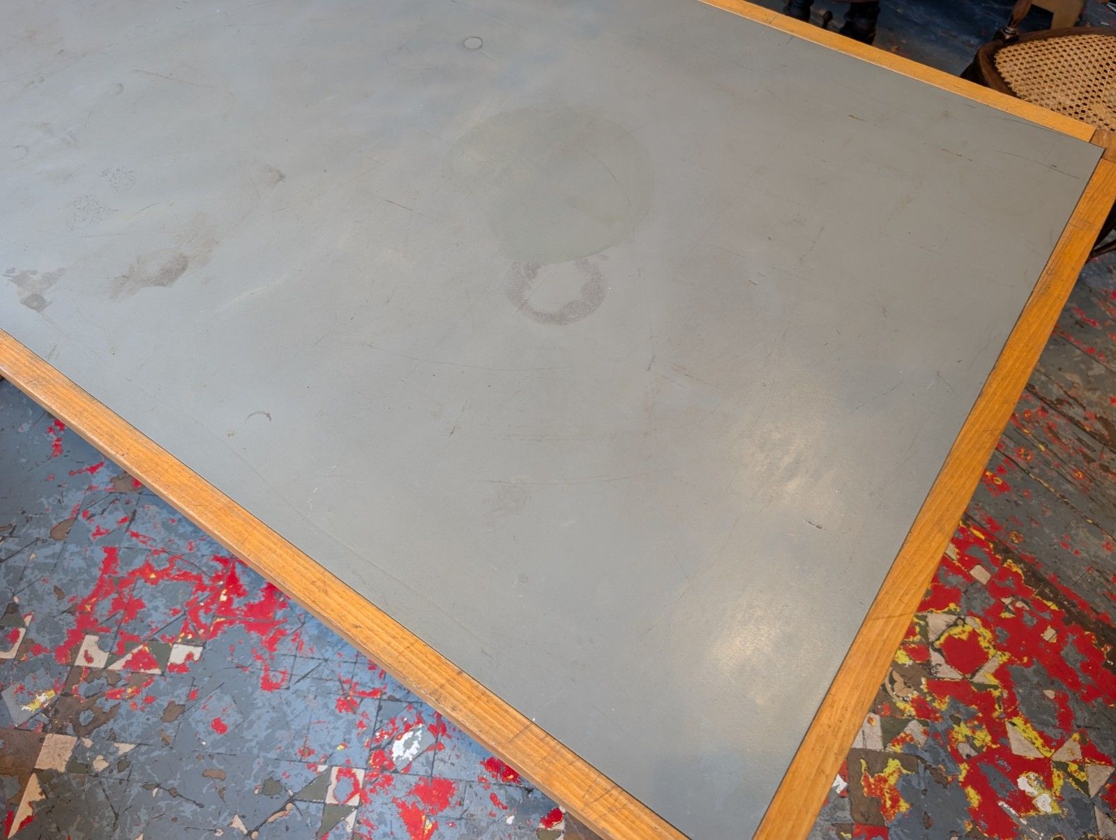 1970s Industrial Artists Desk Or Work Table. Vintage/Kitchen/Retro photo Furniture