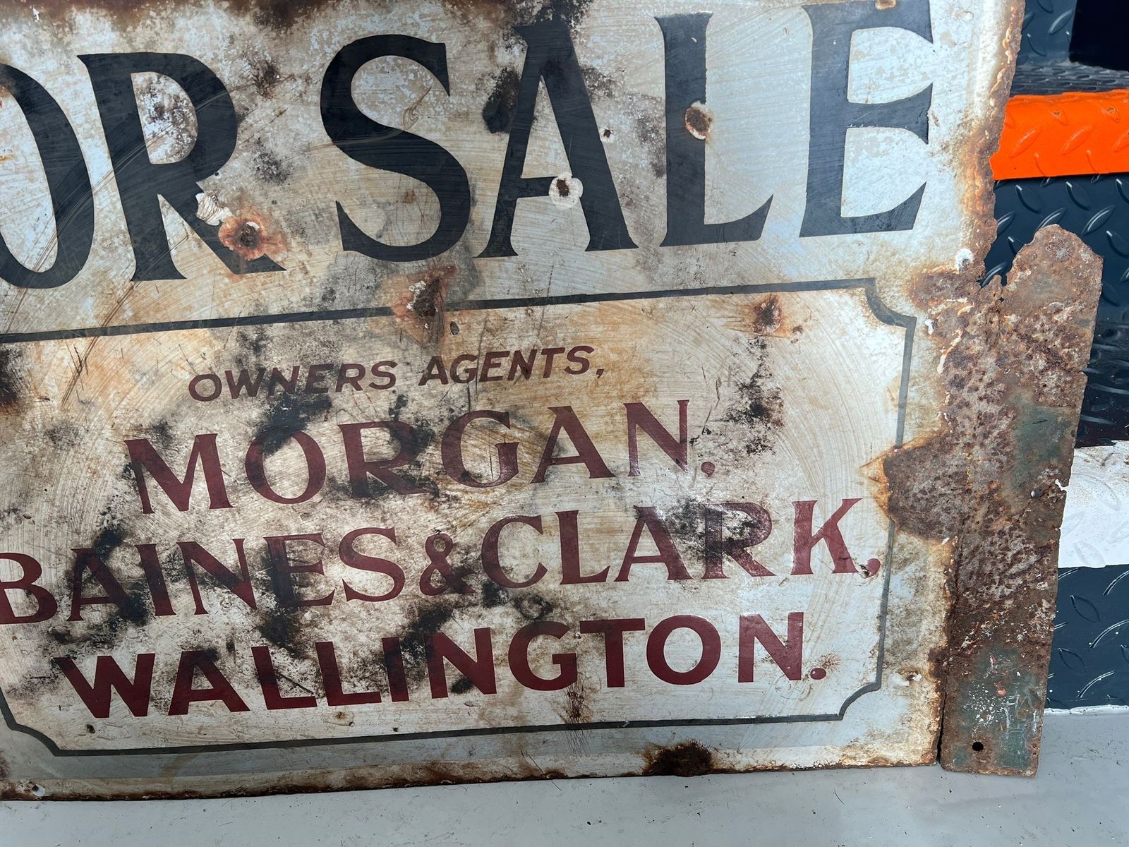 photo furniture Vintage Enamel Estate Agents Sign
