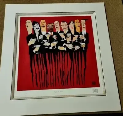Art Todd White, 'Night At Nic's', Large Limited Edition Colour Print 69/295, Signed photo