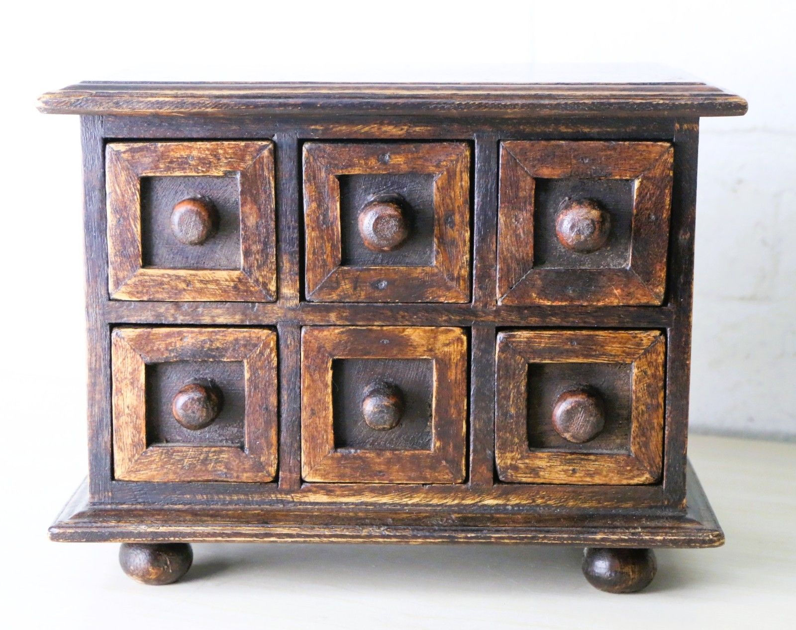 Vintage Anglo Indian Wooden Drawers Spice Drawers Small Size Heavy Wood photo Furniture