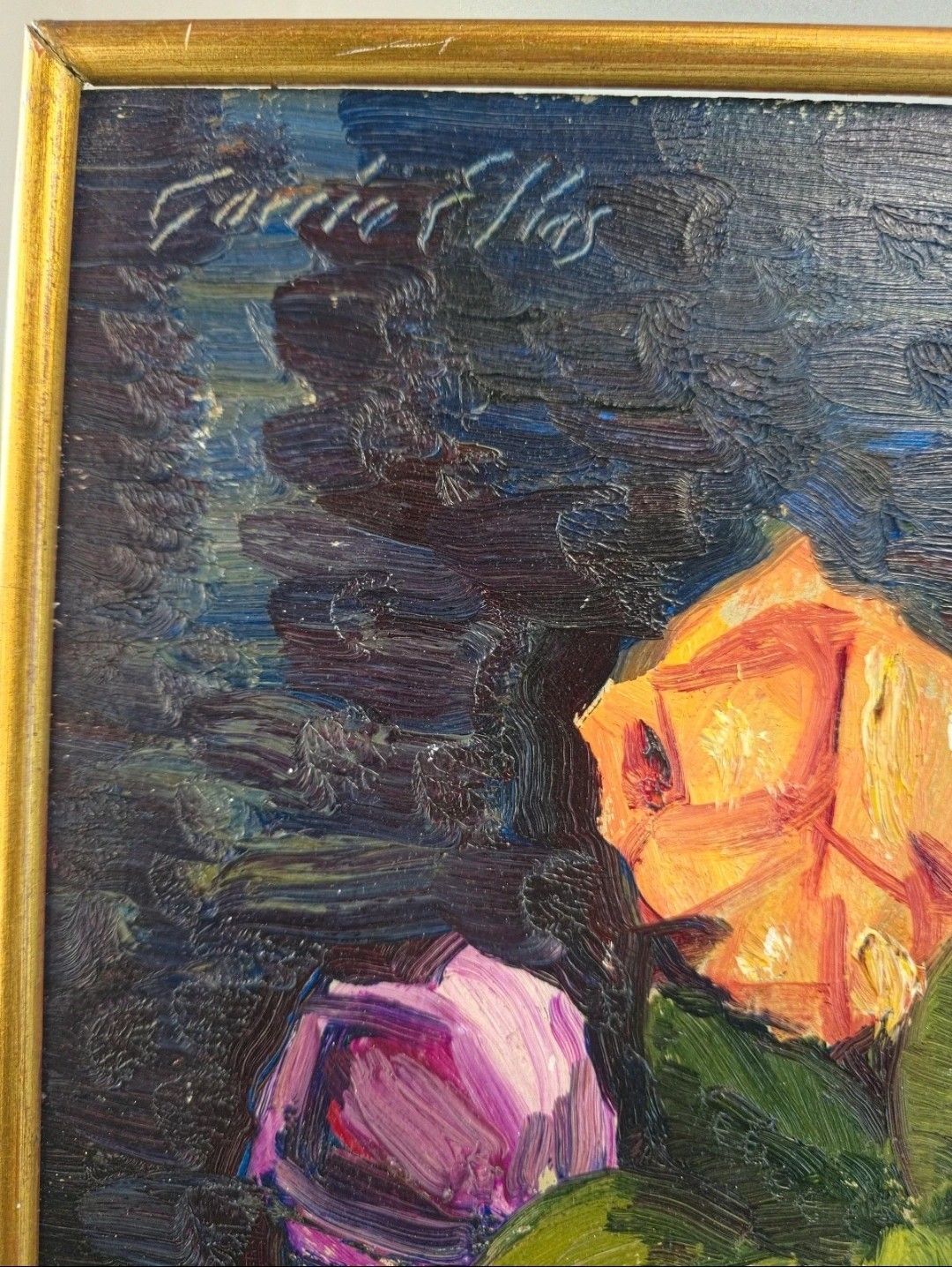 Antique Oil Painting Still Life Bouquet Of Flowers Impressionist 20th Century photo 995.0