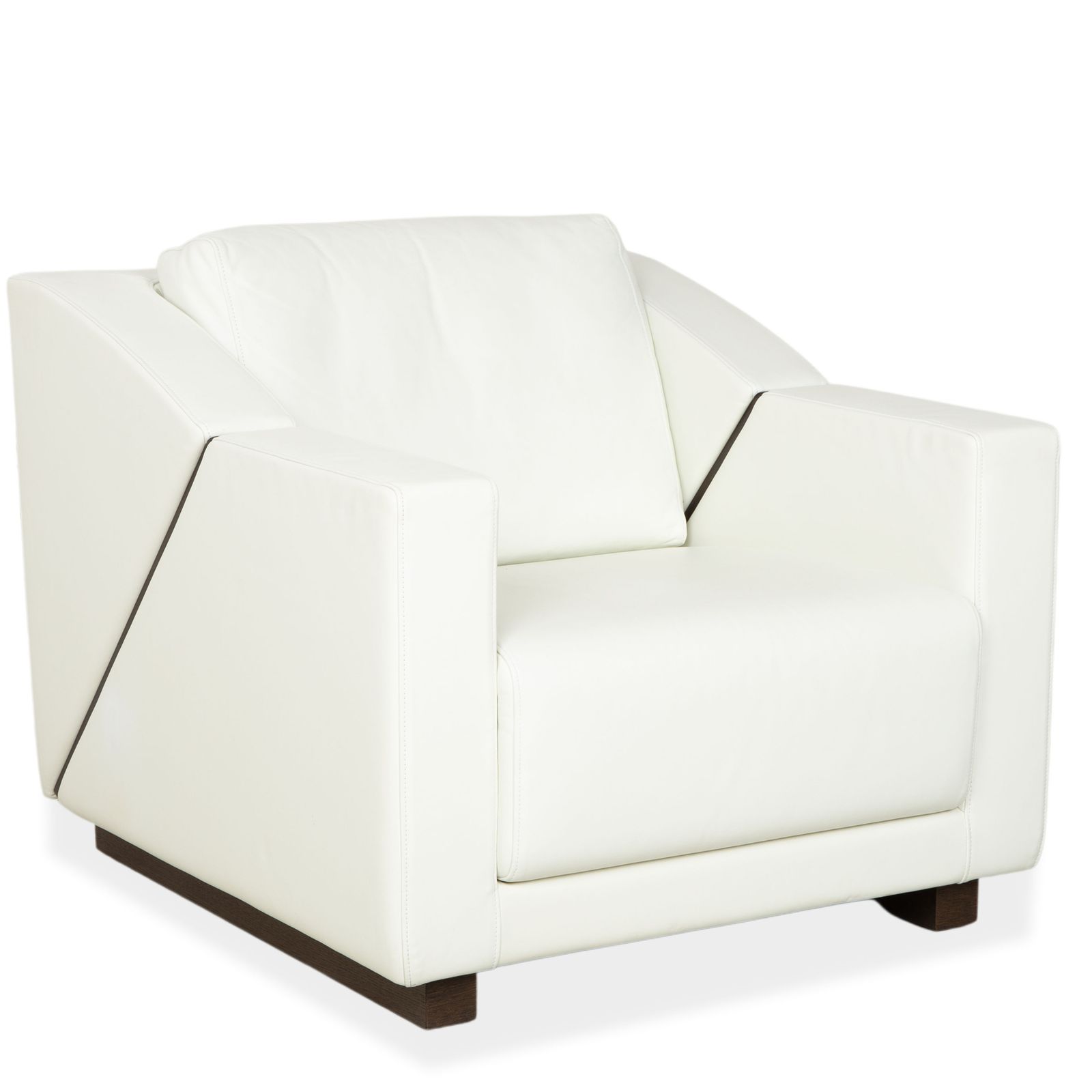 Fauteuil Rolf Benz 350 en cuir blanc crème