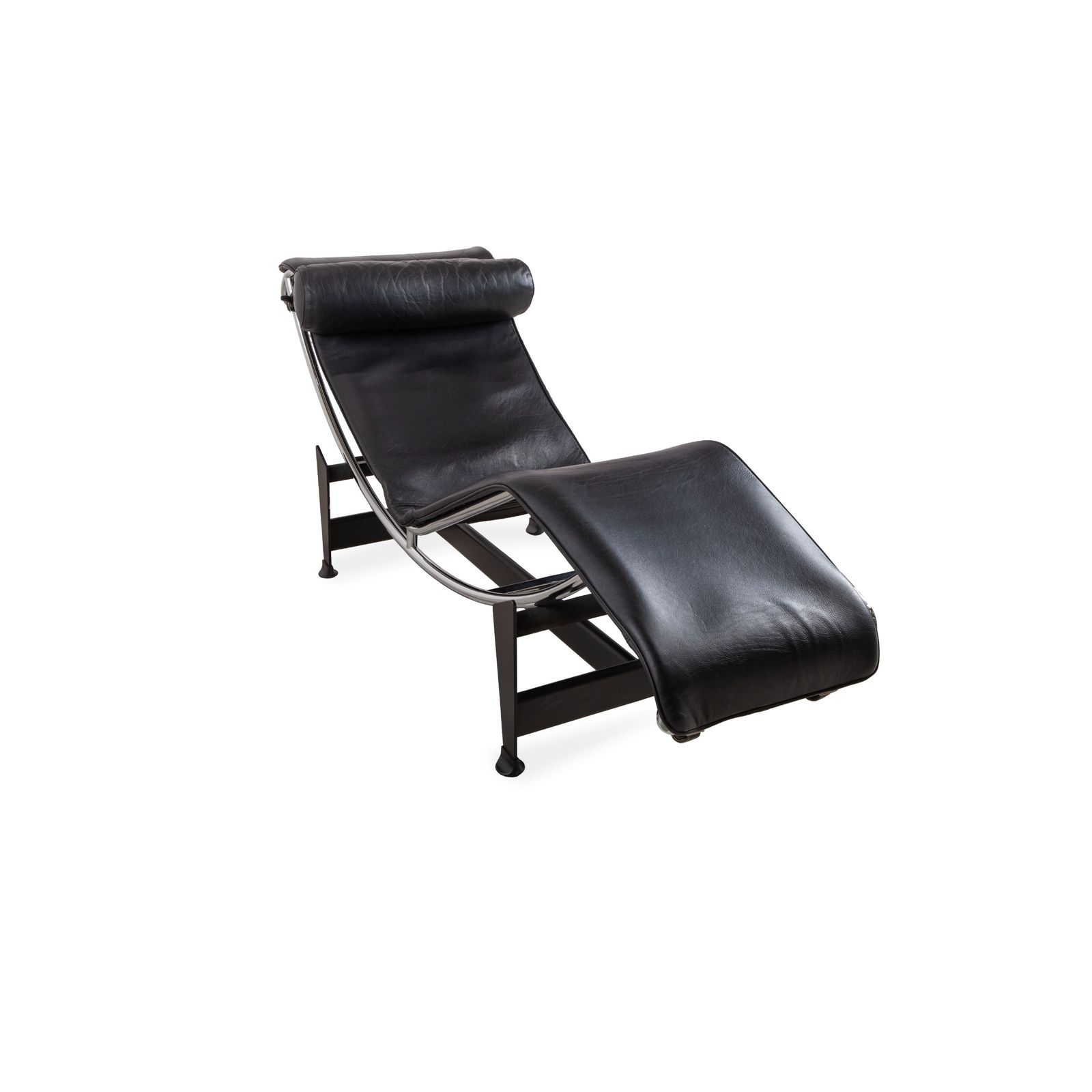 Cassina Le Corbusier Lc 4 Leather Chaise Lounge Black Bauhaus photo for sale