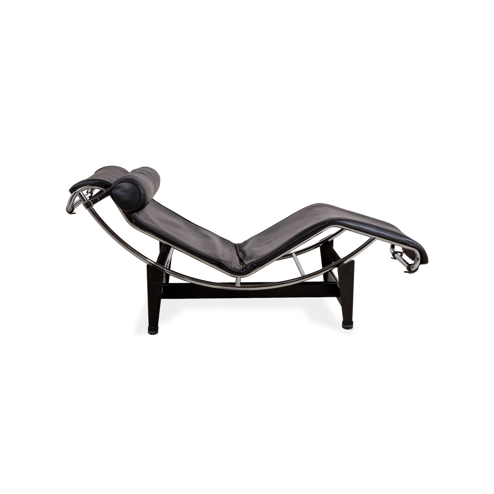 Furniture Cassina Le Corbusier Lc 4 Leather Chaise Lounge Black Bauhaus photo