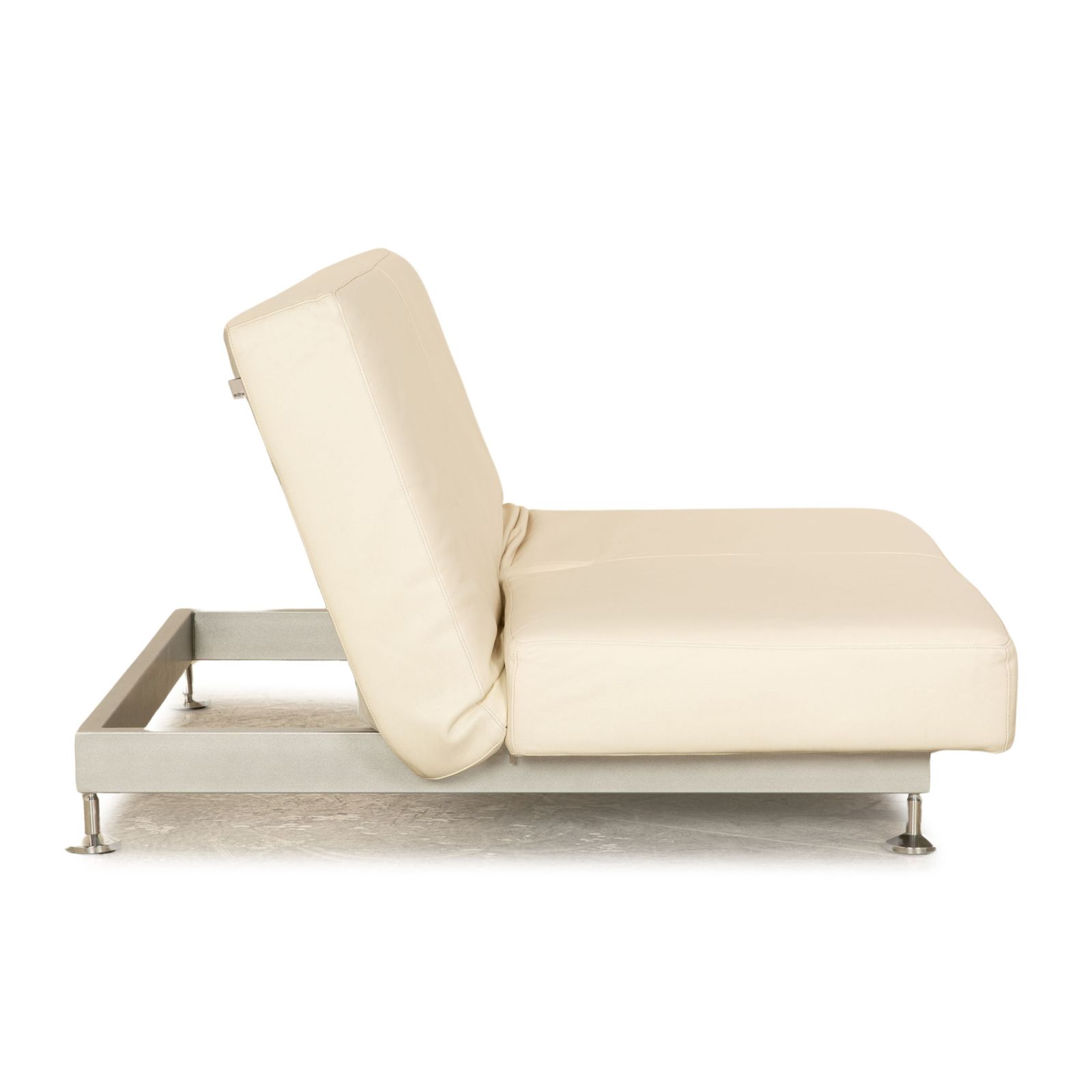 photo for sale Edra Damier Leather Two Seater Cream Sofa Manual Function Sleep Function