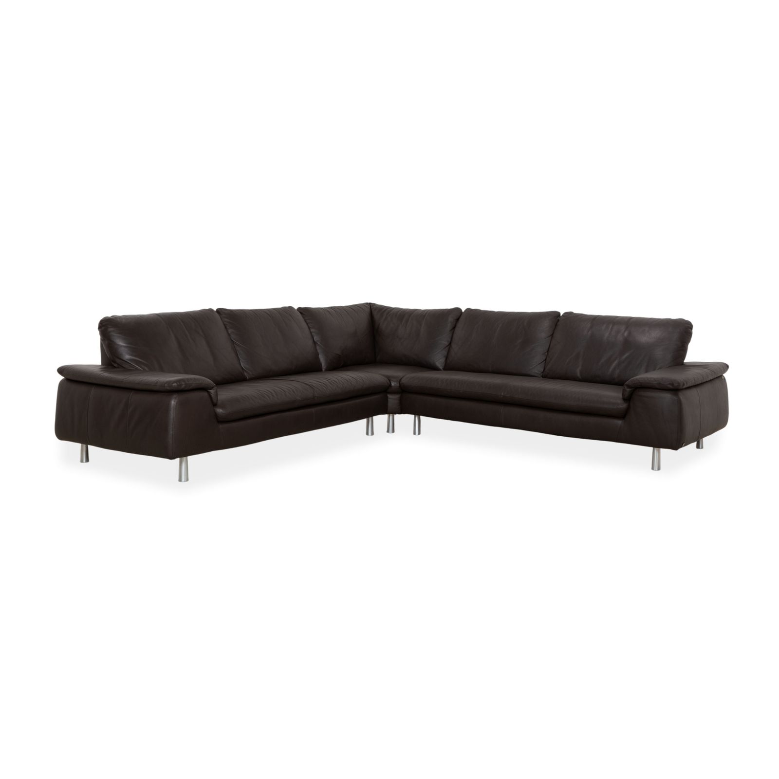 Canapé d'angle Willi Schillig en cuir marron