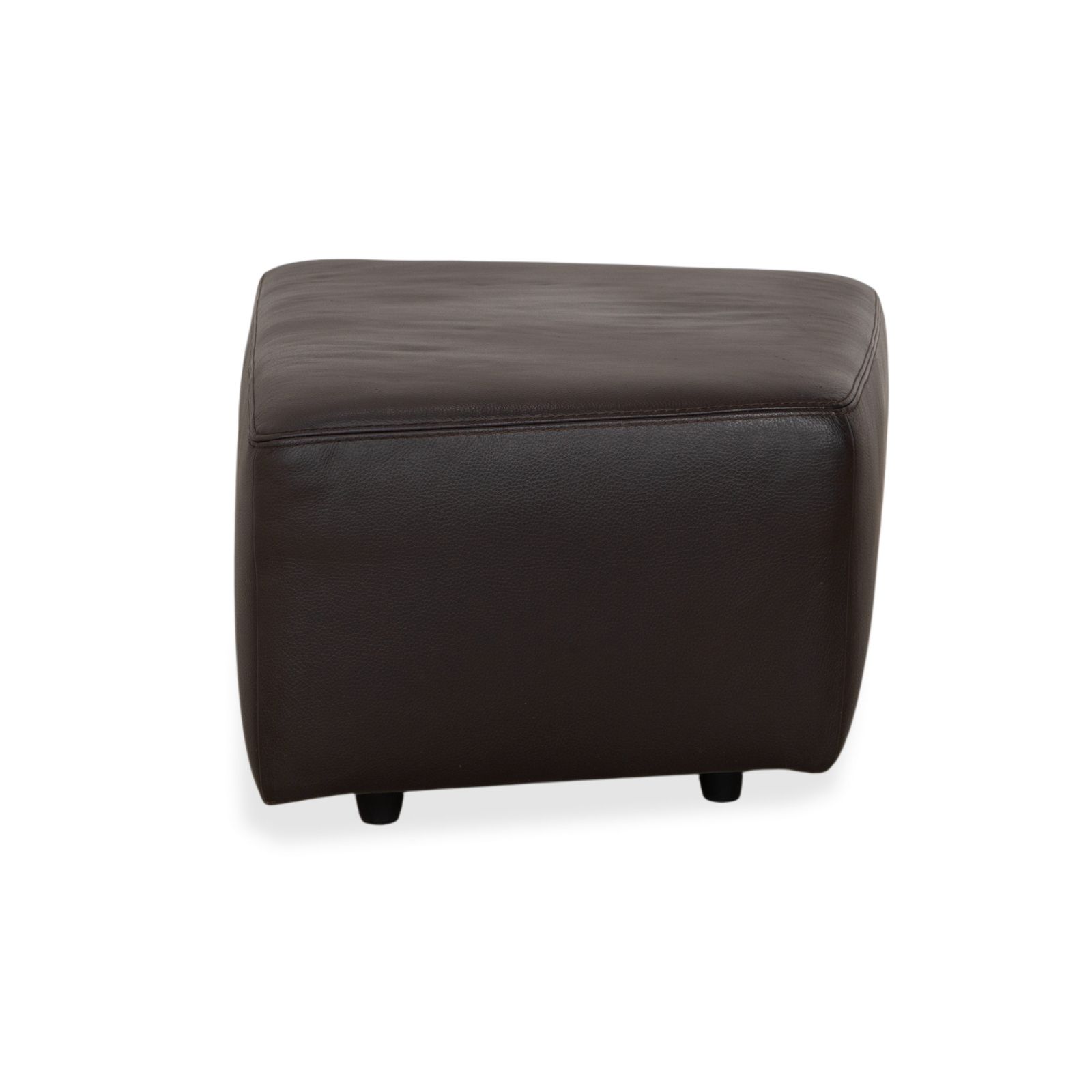 Pouf Ewald Schillig en cuir marron photo vintage