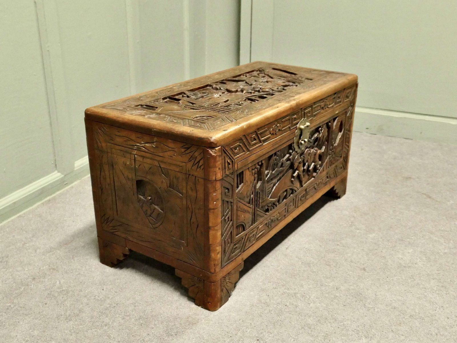Petite Carved Camphor Wood Chest This Beautiful Little Carved Chest Is Made From Camphor W photo furniture