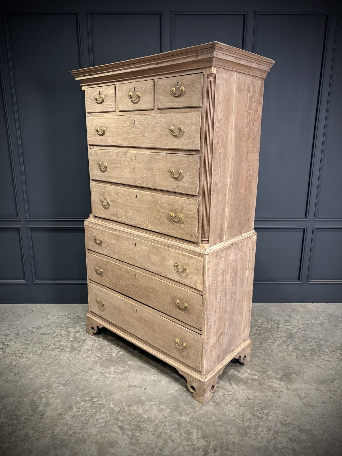 Georgian Bleached Oak Chest On Chest photo for sale