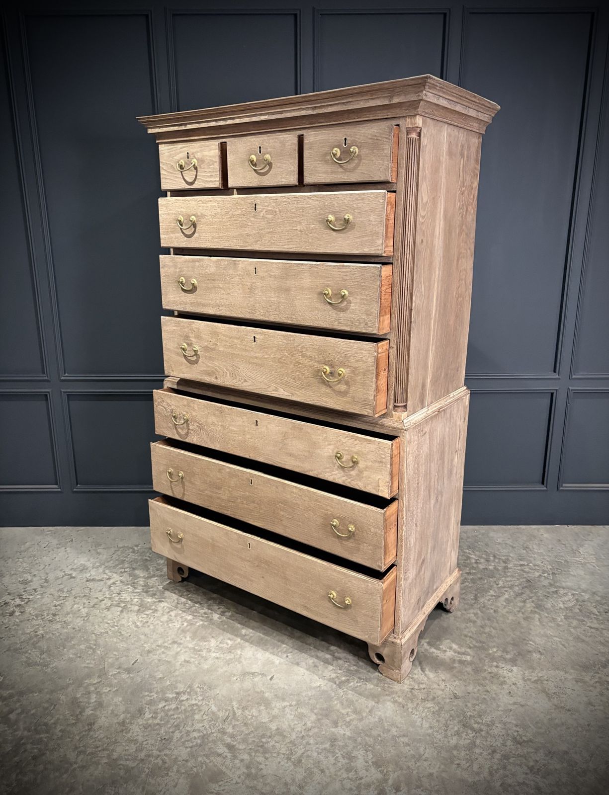 Georgian Bleached Oak Chest On Chest photo Furniture