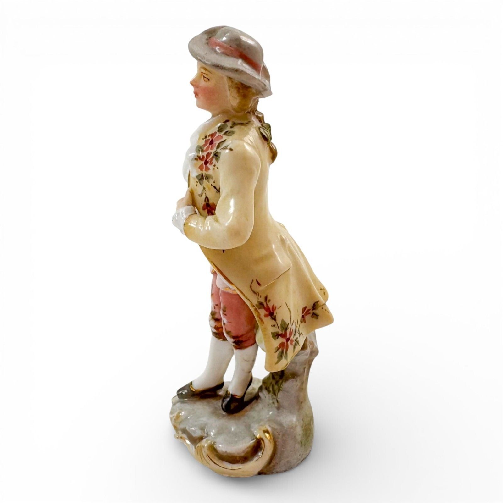 Antique German Porcelain Figurine Gentleman With Letter, Triebner Ens 1880s photo for sale