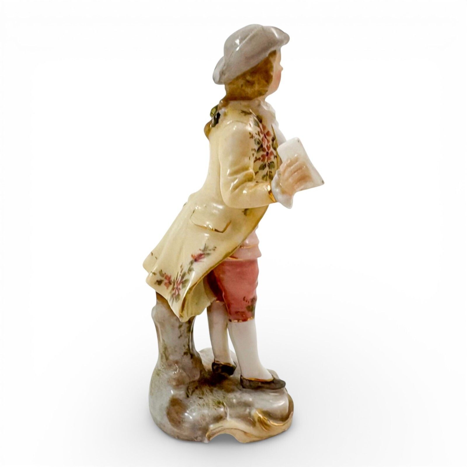 Antique German Porcelain Figurine Gentleman With Letter, Triebner Ens 1880s photo 100.0