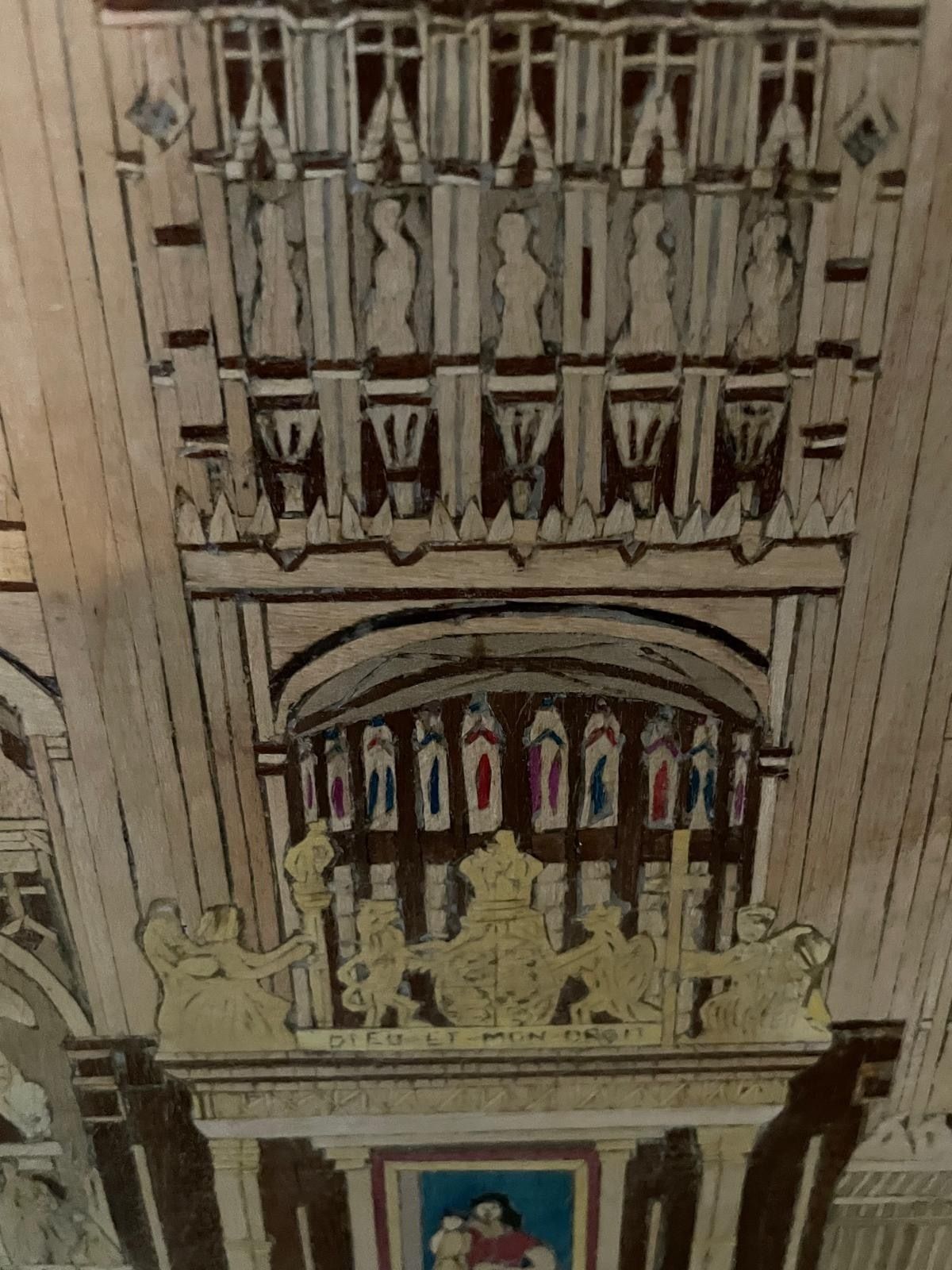 Exquisite Marquetry Depiction Of Westminster Abbey photo furniture