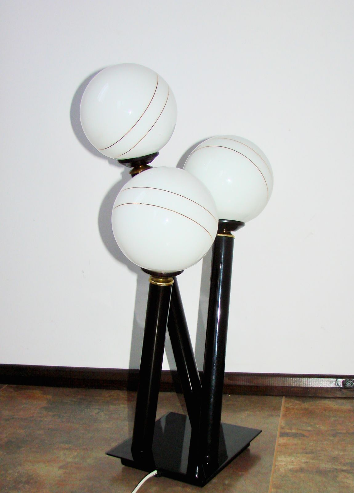 Modern Floor Lamp From The 1980s/1990s – Metal And Glass, 3 Spheres photo Lighting