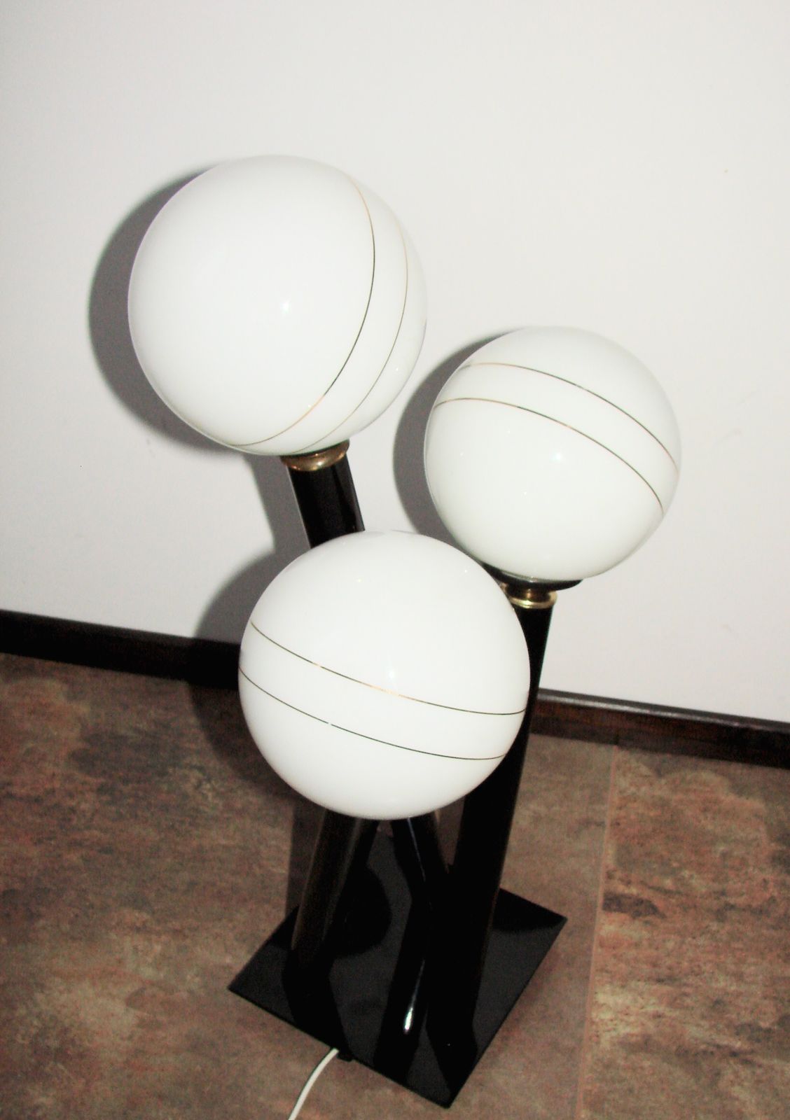 Modern Floor Lamp From The 1980s/1990s – Metal And Glass, 3 Spheres photo 119.0