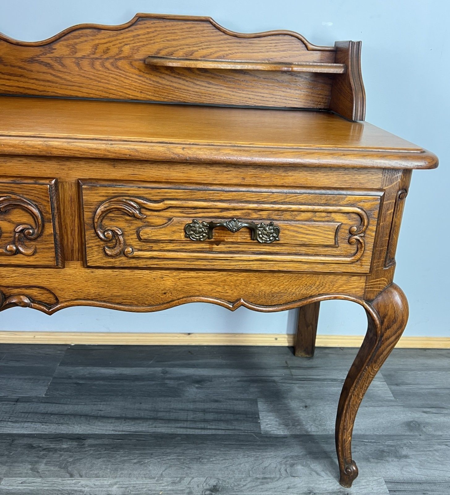 Bench Cabinet Vintage French Louis XVI Style Oak Carved Sideboard Lot 4807 photo vinterior
