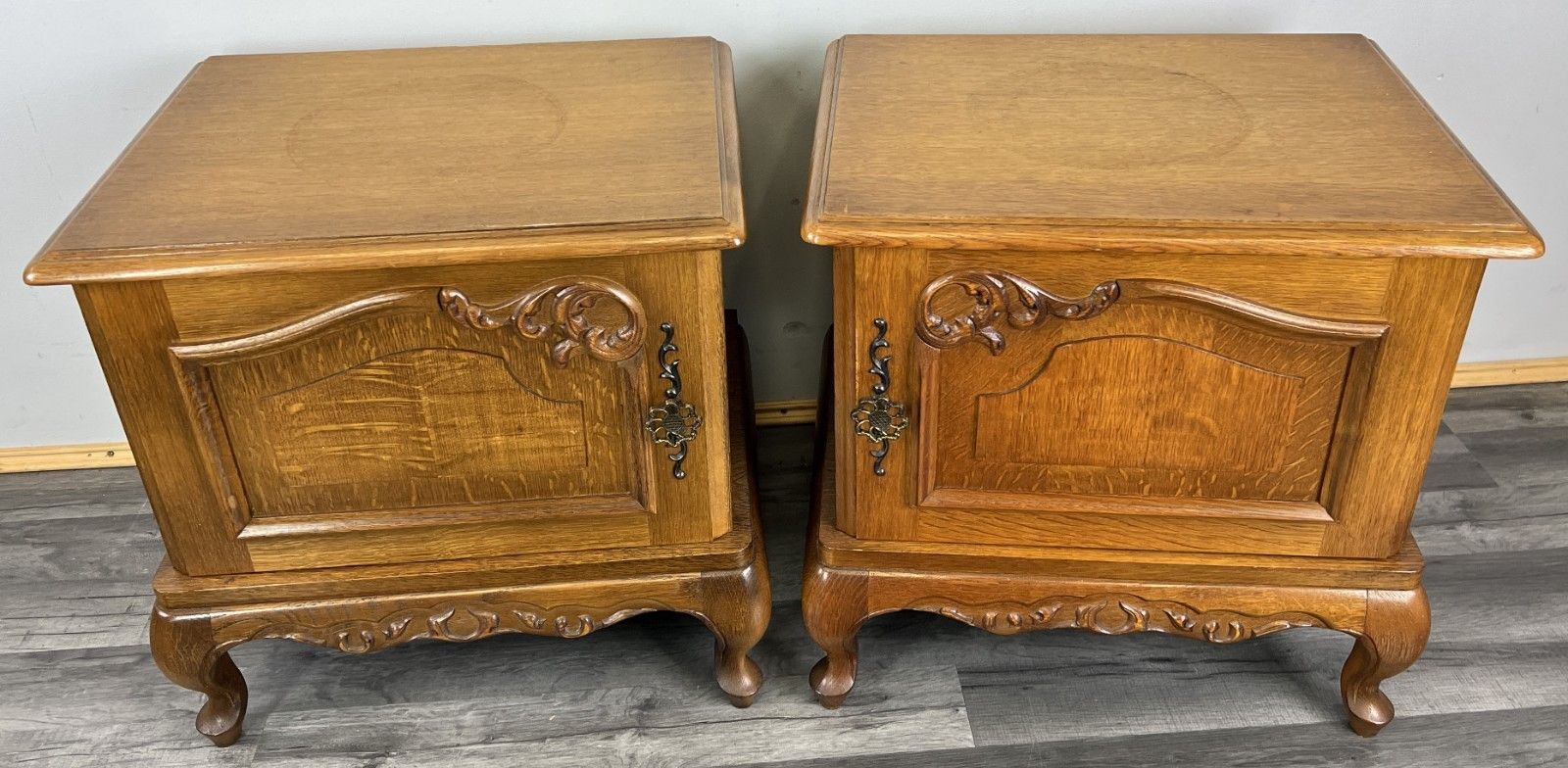 Pair Of Bedside Tables Vintage French Louis XVI Nightstands Cabinets Lot 4793