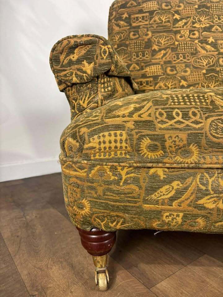 photo for sale Antique Style Green Armchair, Late 20th Century