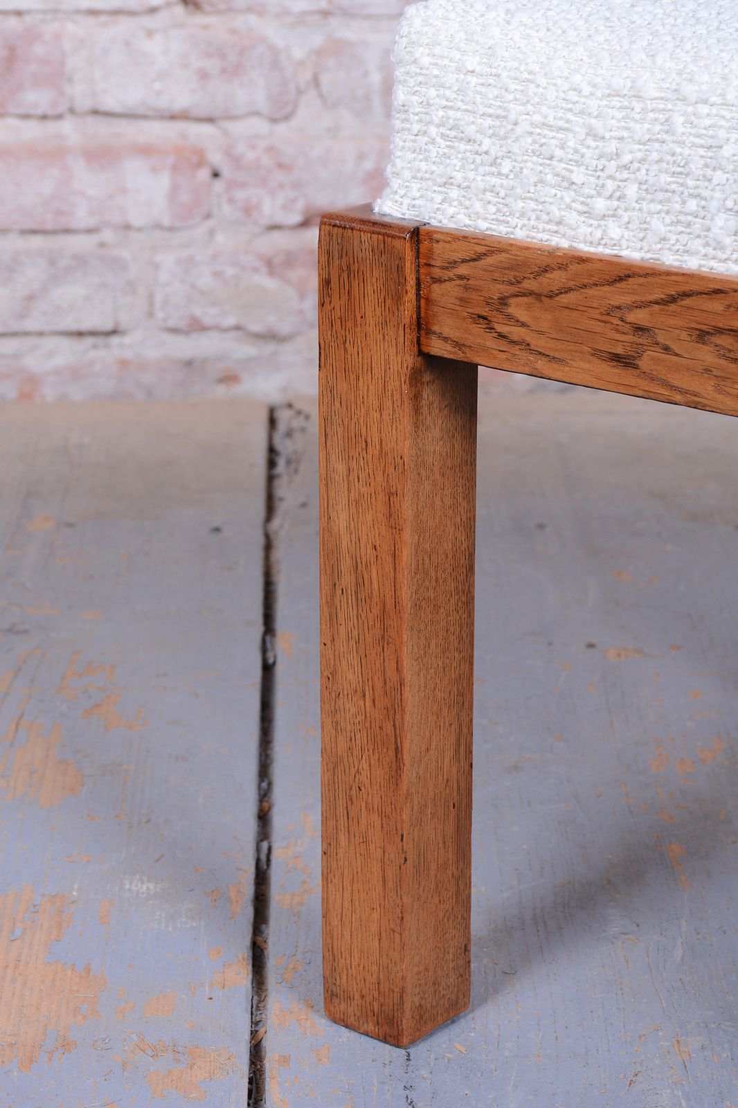 Restored Art Deco Stool, By Krásná Jizba, Oak, Reupholstered, Czech, 1930s photo Furniture
