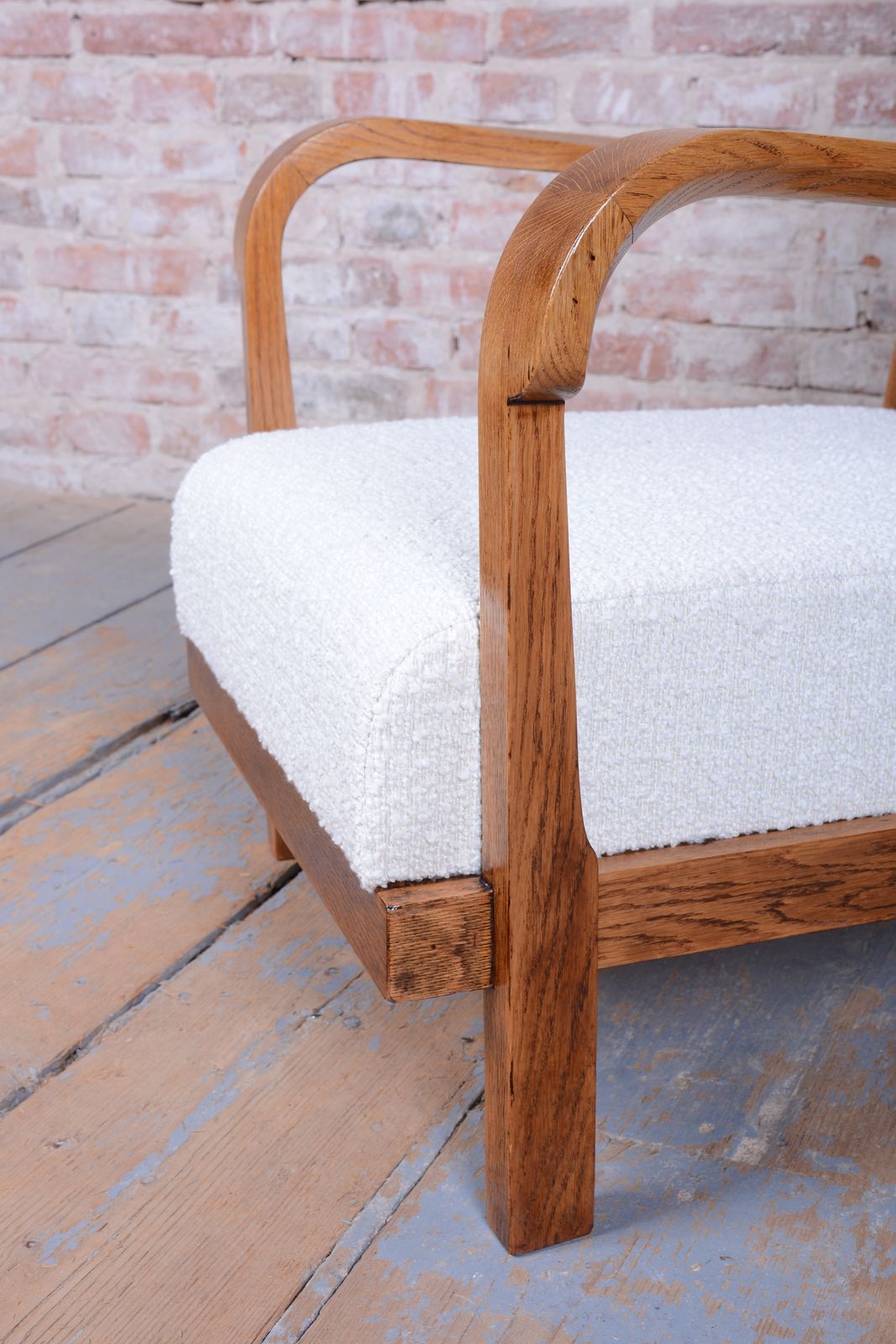 Pair Of Restored Art Deco Armchairs, By Krásná Jizba, Oak, Czech, 1930s photo vintage