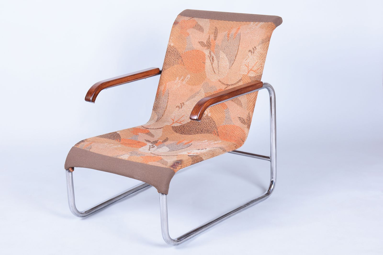 Restored Bauhaus Armchair, By Marcel Breuer For Thonet, Chrome, Czech, 1930s