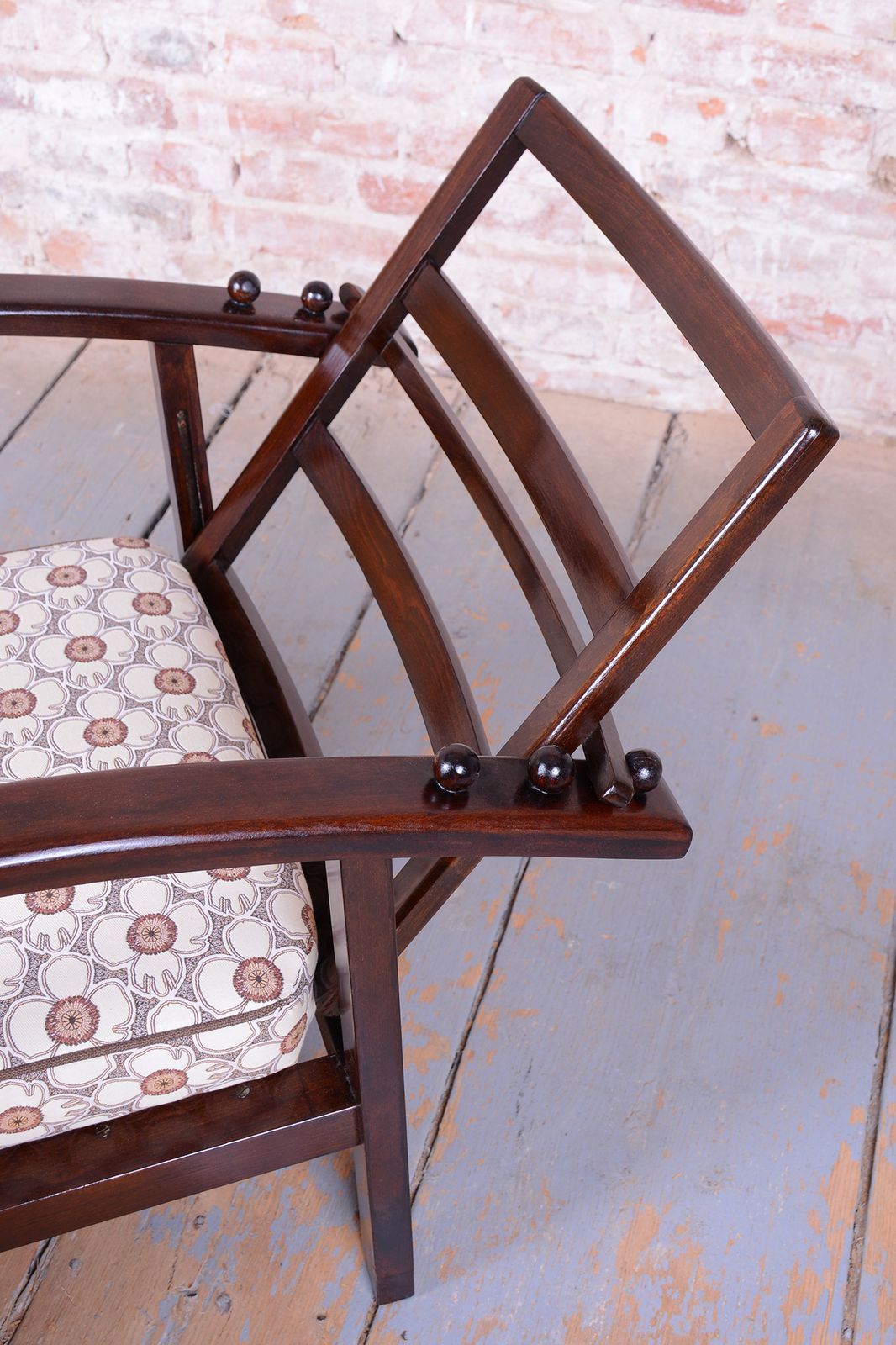 photo buy Restored Art Deco Adjustable Armchair, By Thonet, Beech, Polished, Czech, 1920s