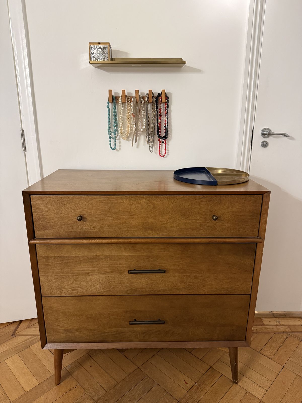 Mid Century Solid Wood 3 Drawer Chest – Excellent Condition