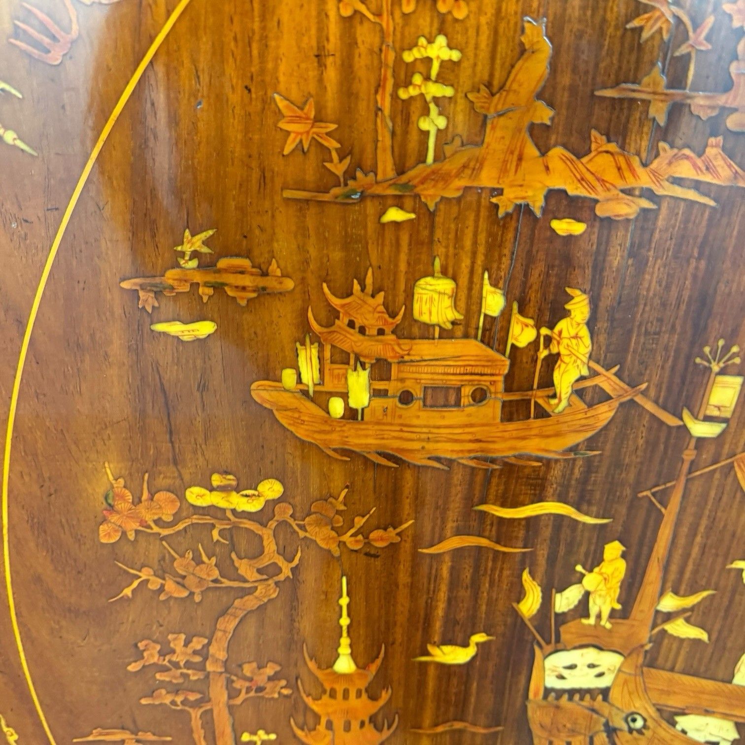 photo furniture Antique Qing Chinese Export Rosewood Inlaid Centre Table By Edwards & Roberts