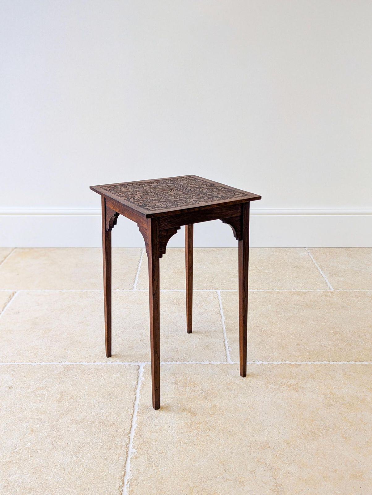 Antique Arts & Crafts Carved Oak Occasional Table C.1900 photo buy