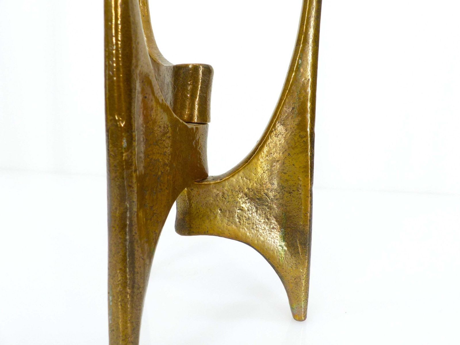 Brutalist Tripod Chandelier In Bronze, Michael Harjes, Germany, Circa 1960 photo vinterior