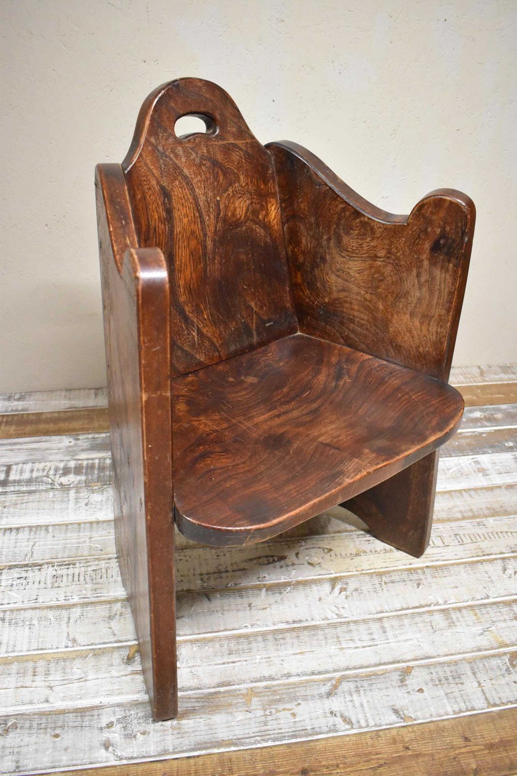 Antique Arts & Crafts Elm Hall Chair   Pew photo buy