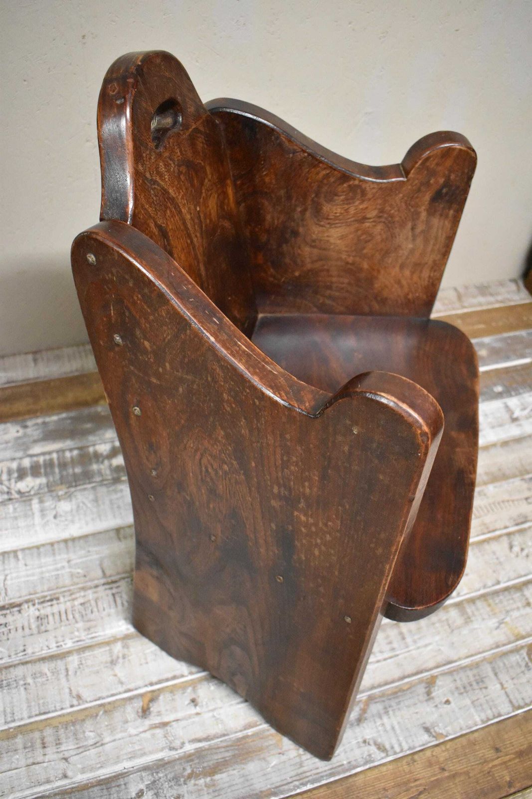 Antique Arts & Crafts Elm Hall Chair   Pew photo vintage