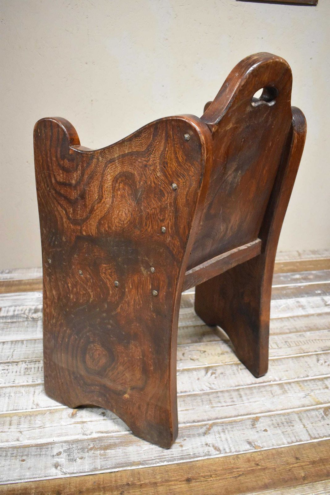 Furniture Antique Arts & Crafts Elm Hall Chair   Pew photo