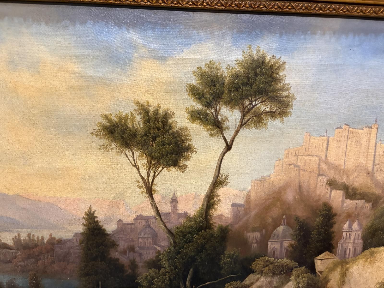 19th Century Italian Oil On Canvas Landscape photo for sale