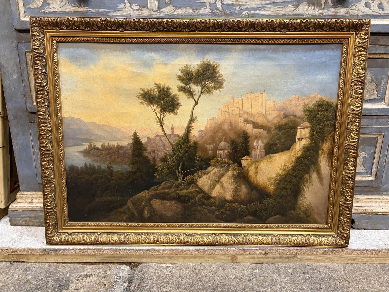 19th Century Italian Oil On Canvas Landscape photo 895.0
