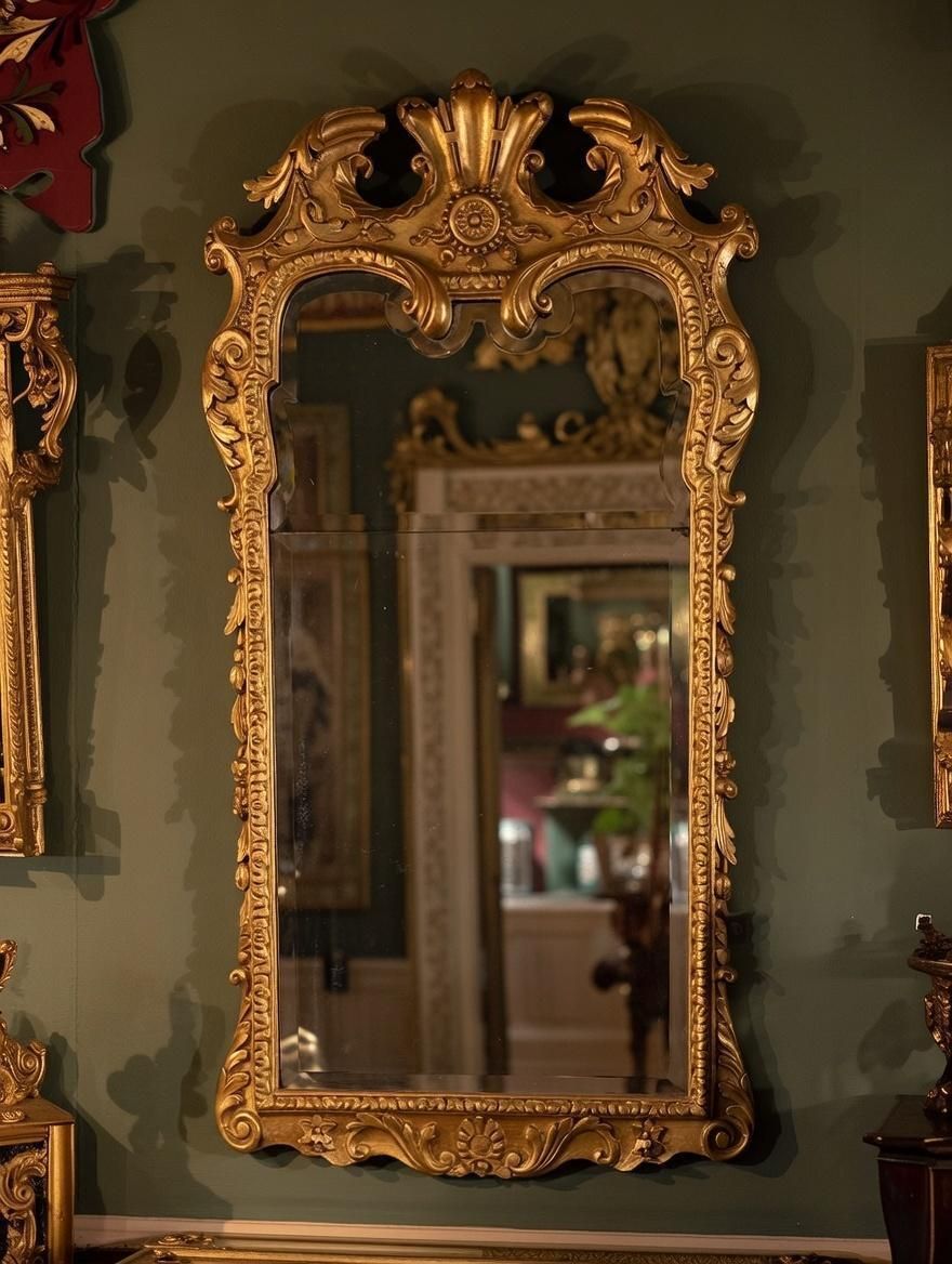 English Georgian Carved Gilt Wall Mirror
