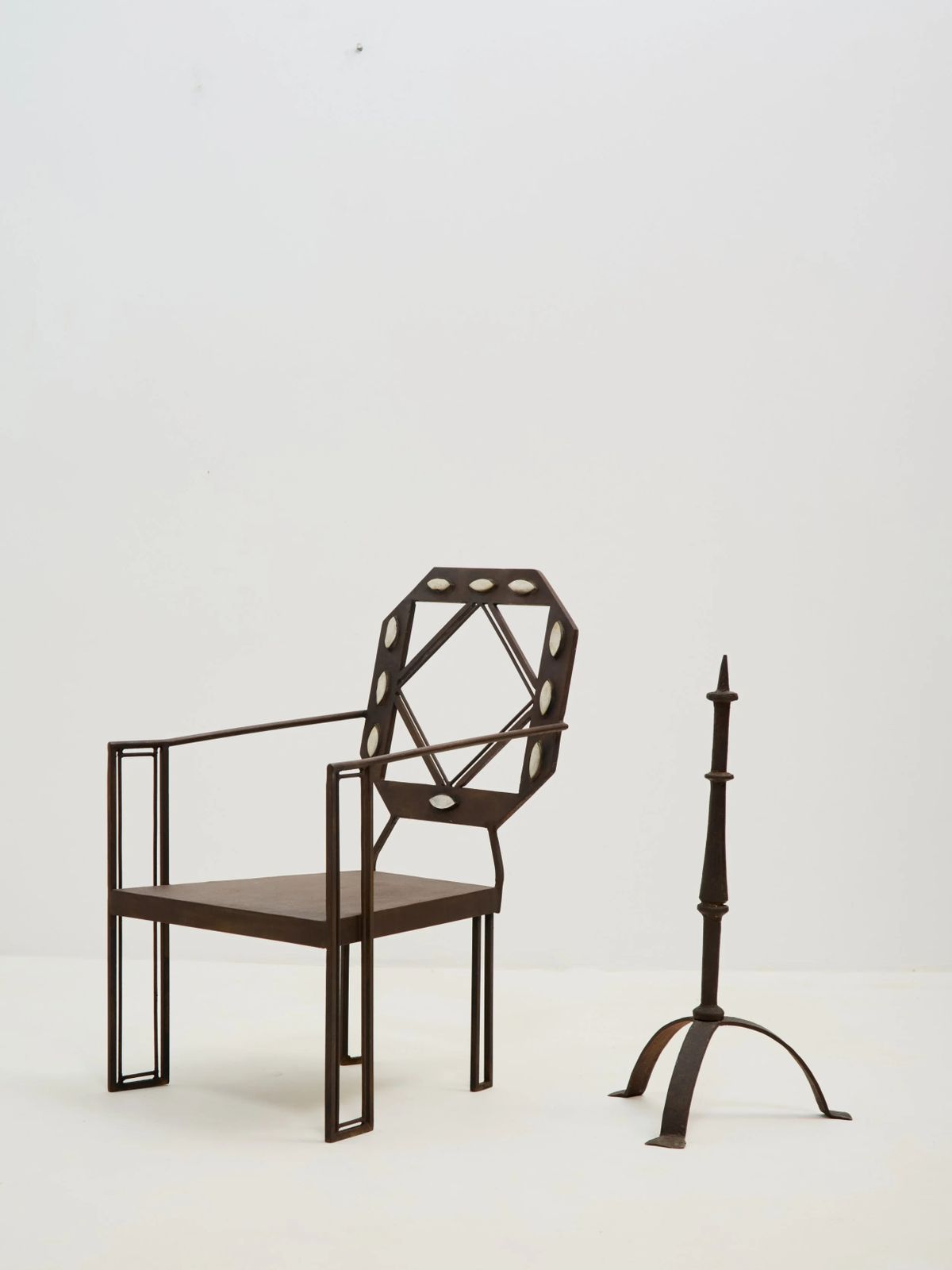 photo furniture Wrought Accent Chair, 1910s, Antique