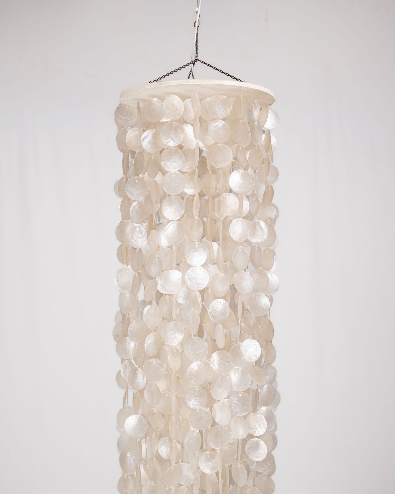 Large Capiz Shell Chandelier In The Style Of Verner Panton, 1980s photo for sale