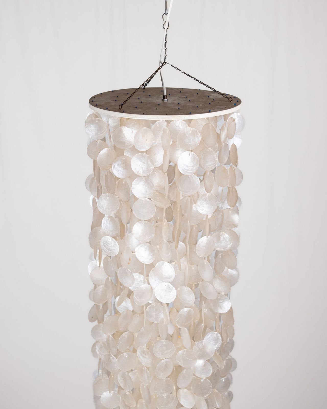 Large Capiz Shell Chandelier In The Style Of Verner Panton, 1980s photo Lighting